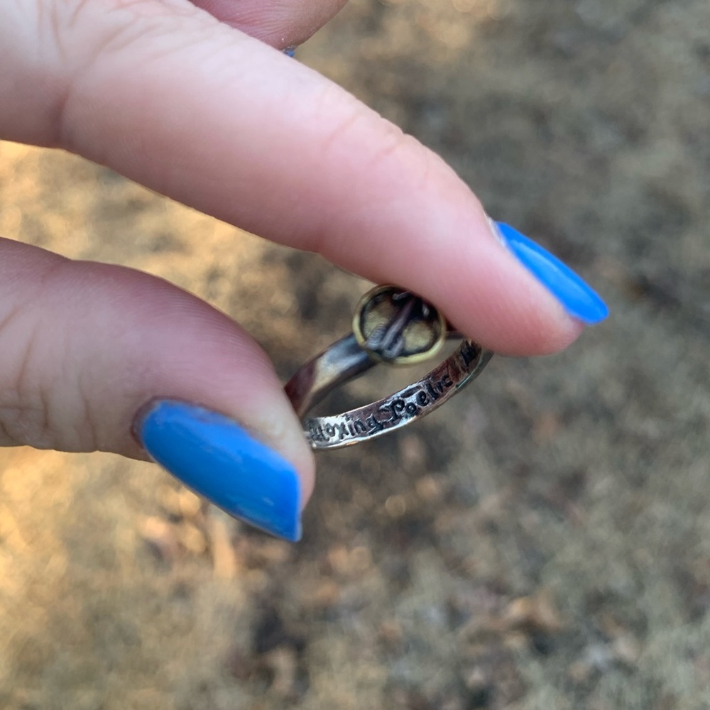Hammered Band Arrow Compass Ring - image 3